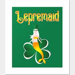 State Patty's Day Mermaid - Irish Girl Gift Lepremaid Posters and Art